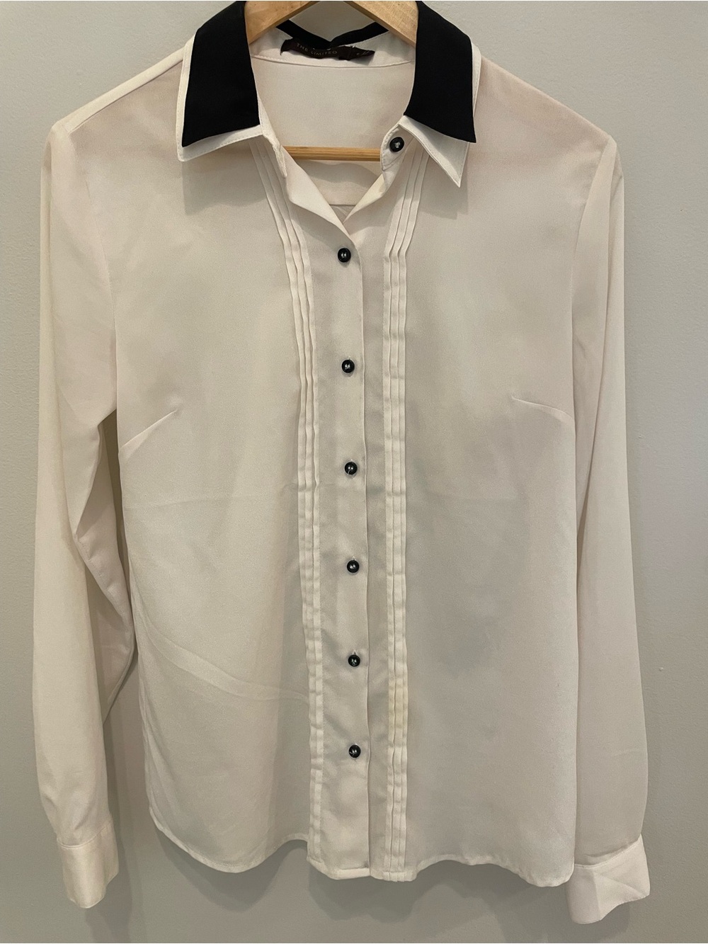 The Limited White Dress Shirt with Black Contrast Collar